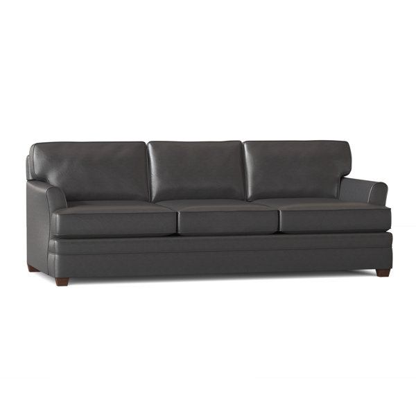 Ebern Designs Livy Genuine Leather 91" Recessed Arm Sofa Bed Wayfair